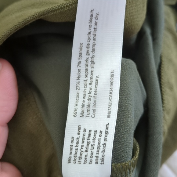 Eileen Fisher Olive Viscose Strechy Ankle Wide Leg Pants Office Career Travel 8 - Picture 7 of 8